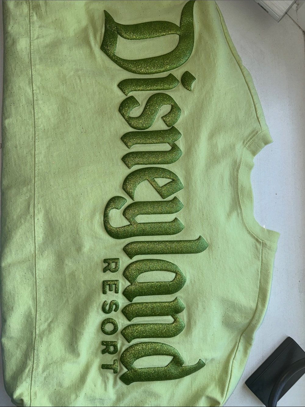 Disneyland Resort oversized Spirit Jersey with Glitter Tinker Bell Crest - Picture 5 of 5